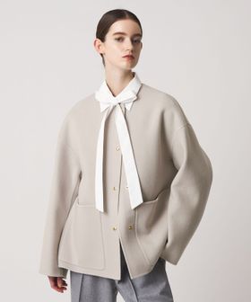 DRAWER/ビーバーケヌキノーカラージャケット/ノーカラーコート