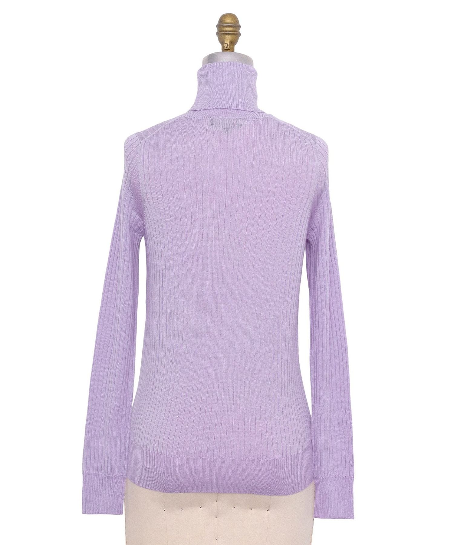 18G カシミヤシルクリブタートルニット