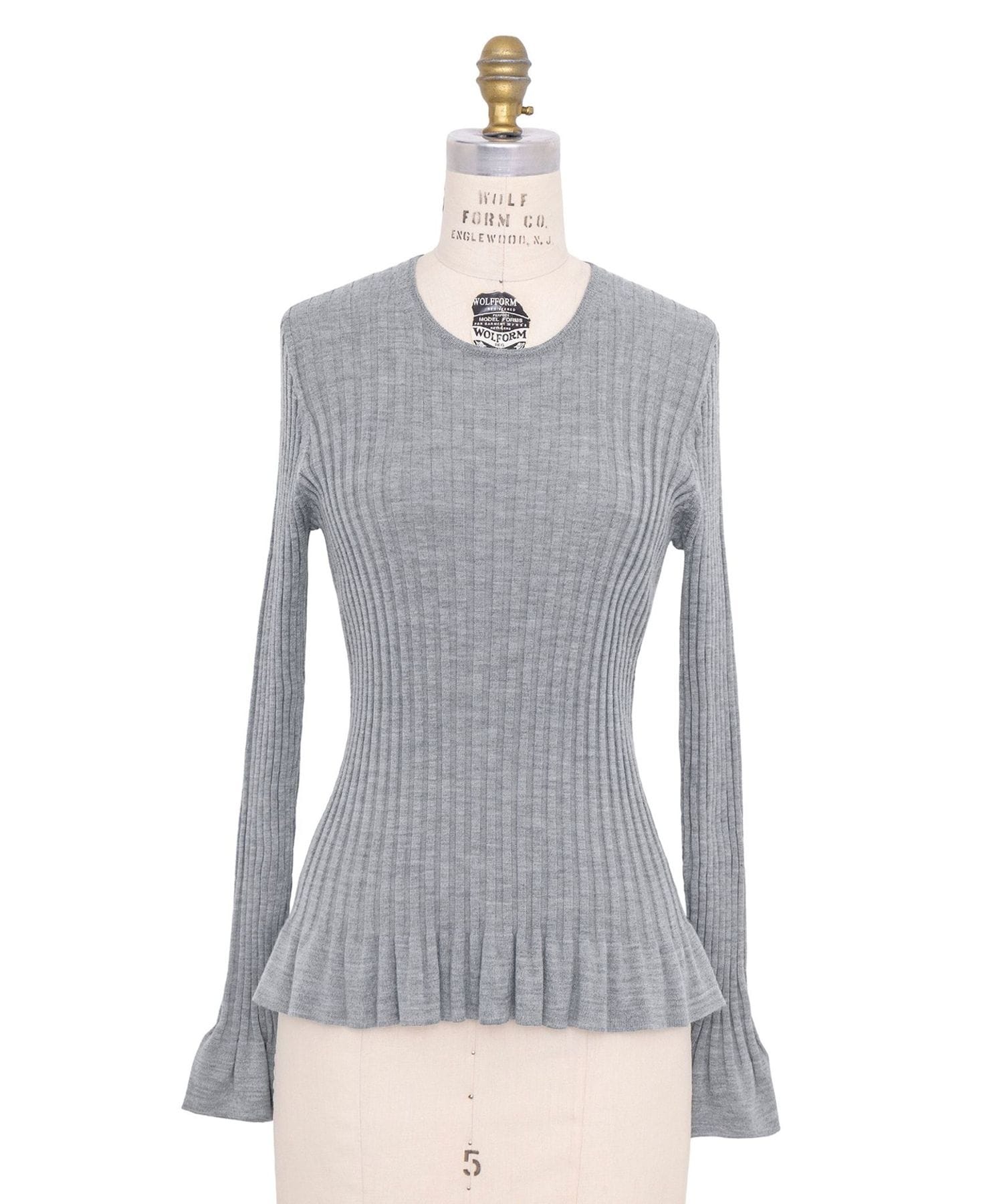 【DRAWER】18Gペプラムリブクルーニット RESORT1 18Gペプラムリブクルーニット