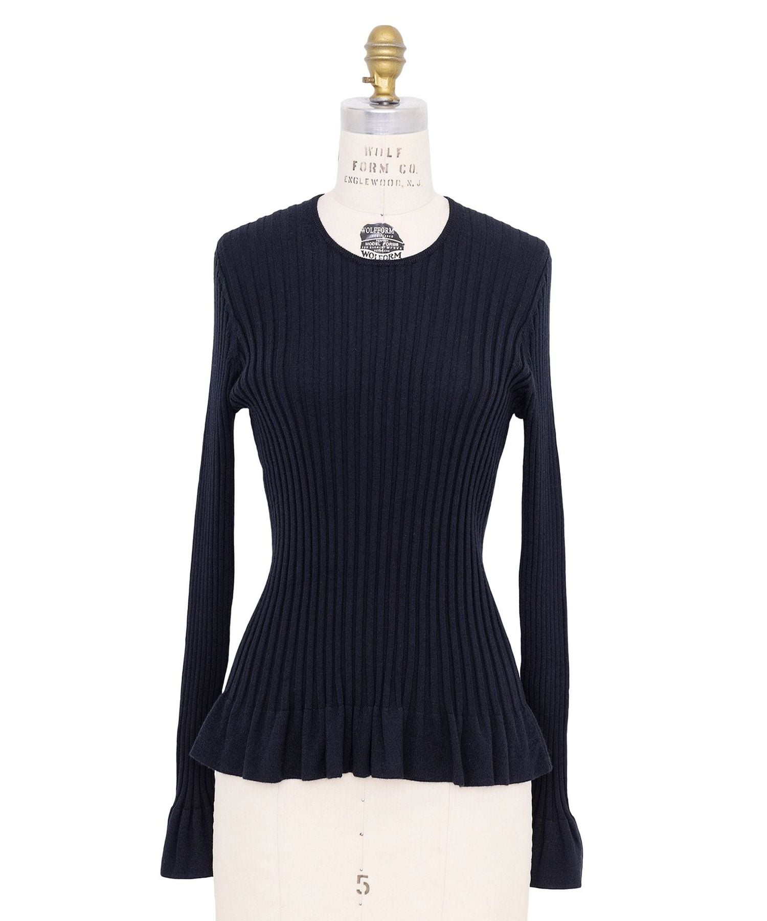 Drawer - RESORT1 18Gペプラムリブクルーニット RESORT1 18Gペプラムリブクルーニット