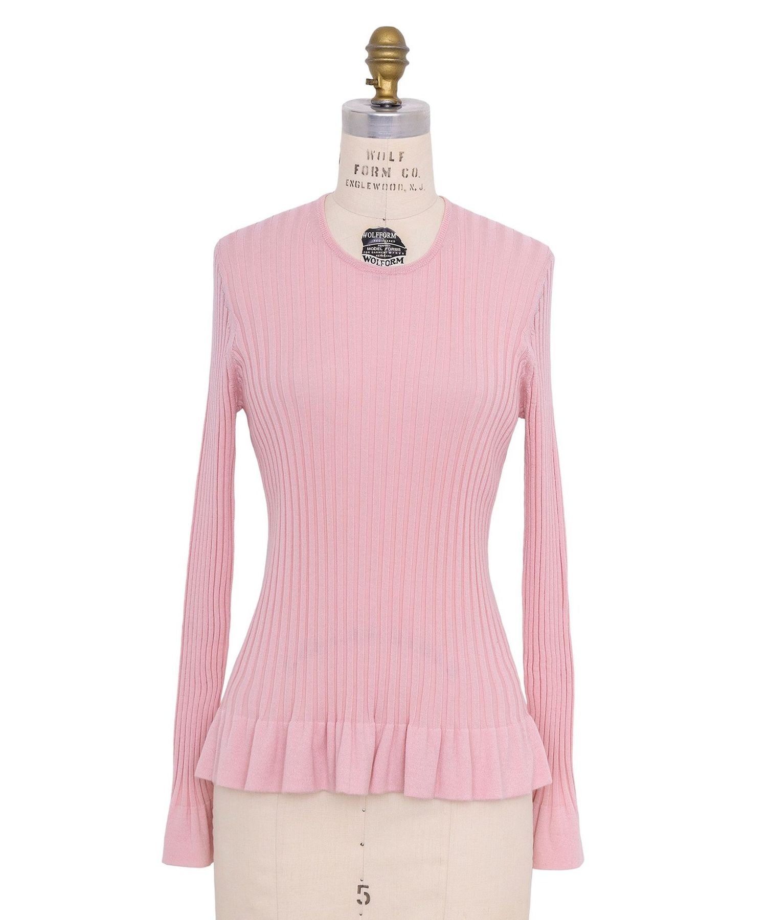 【DRAWER】18Gペプラムリブクルーニット RESORT1 18Gペプラムリブクルーニット