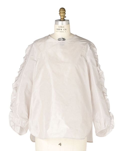 RESORT1 シルクタフタギャザースリーブブラウス