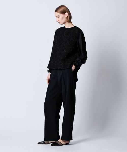RESORT1 ラメツイードロングスリーブブラウス