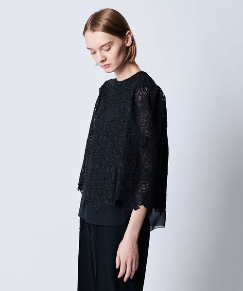 RESORT1 レースノーカラーブラウス