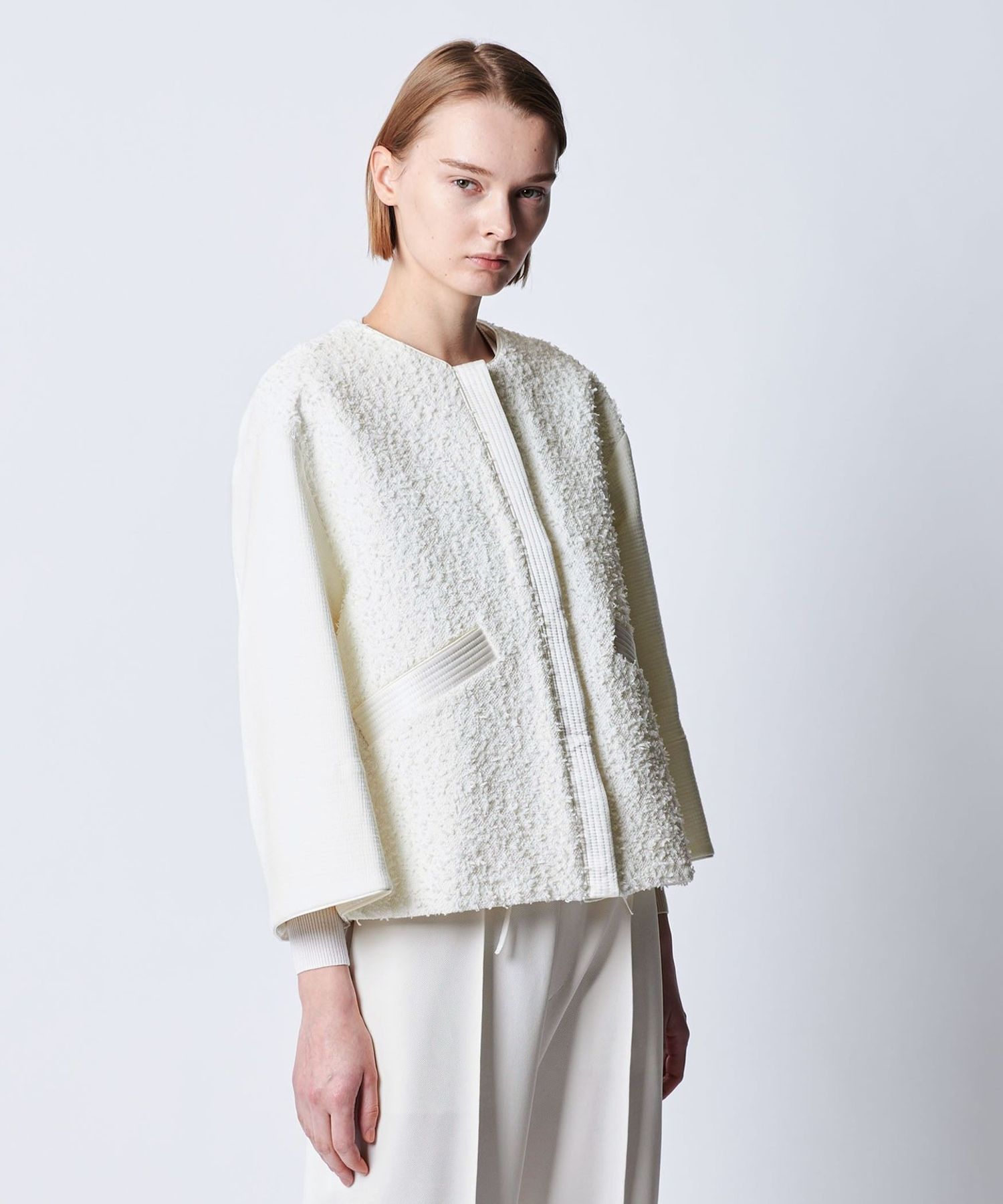 ドゥロワー　ツイードジャケット Drawerドゥロワー ノーカラーツイードジャケット 【公式通販】