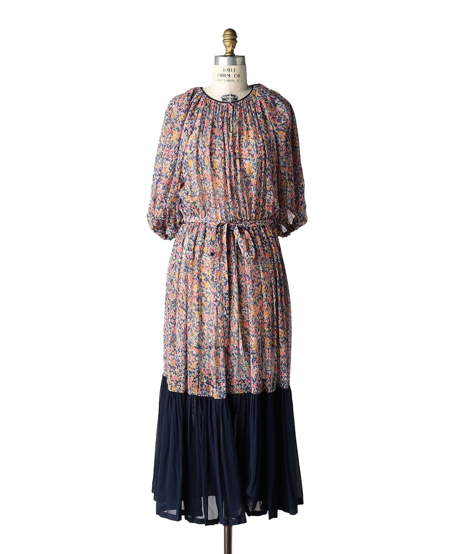 RESORT1 フラワープリントプリーツワンピース