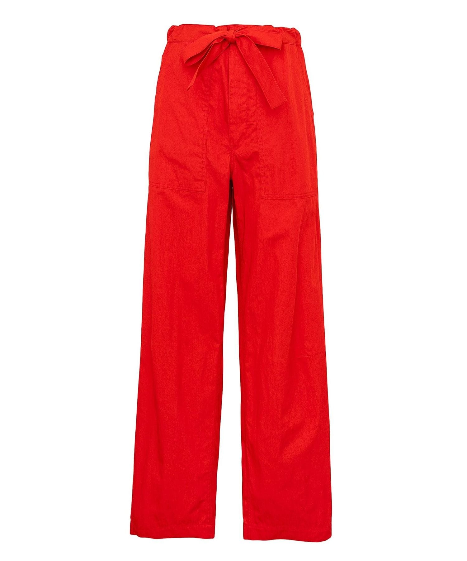 今期完売 Drawer ドゥロワー ギャバジン リボン パンツ 今期完売