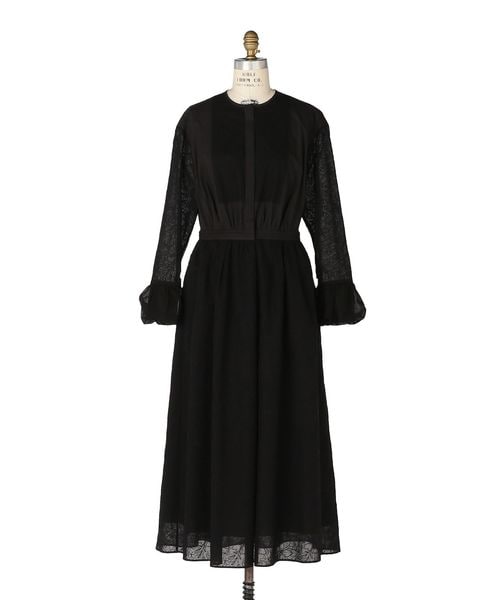 DRAWER/SPRING エンブロイダリ―ブザムノーカラーワンピース/ワンピース