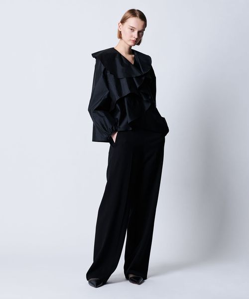 DRAWER SPRING ウールポリウレタン ジョーゼットパンツ DRAWER SPRING ウールポリウレタン ジョーゼットパンツ