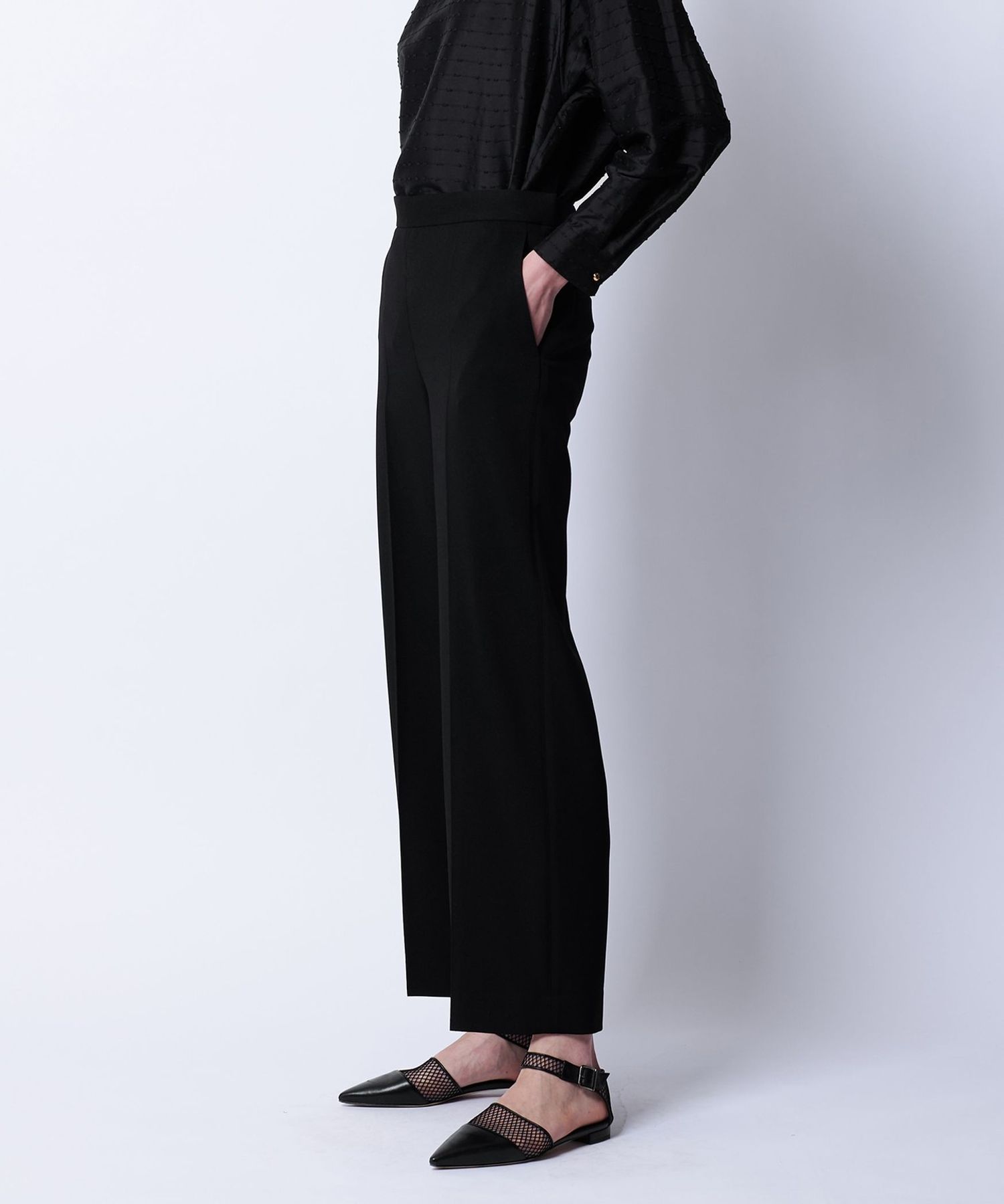 DRAWER SPRING ウールポリウレタン ジョーゼットパンツ DRAWER SPRING ウールポリウレタン ジョーゼットパンツ
