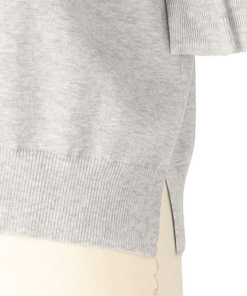 美品✨ドゥロワー 18Gレイヤーショートスリーブニット　定価4.9万円　グレー Drawer（ドゥロワー）の「Drawer ラメフリルショートスリーブ