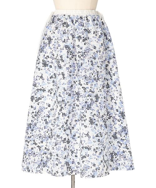 DRAWER/SUMMER チェックフラワーギャザースカート/ミモレ / ロング