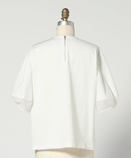 新品】ドゥロワー コンビバッグジップノーカラー ブラウスtシャツ