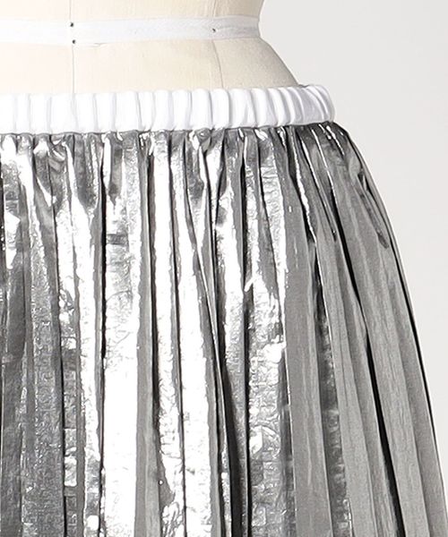 DRAWER 25ss シルバープリーツスカート　36 tanakadaisuke/タナカダイスケ】silver buckle pleats skirt