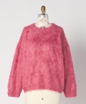 DRAWER/CAPSULE カシミヤファークルーネックニット（PINK）/ニット / セーター
