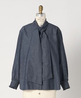 DRAWER/CAPSULE1 シャンブレーリボンシャツ/シャツ / ブラウス