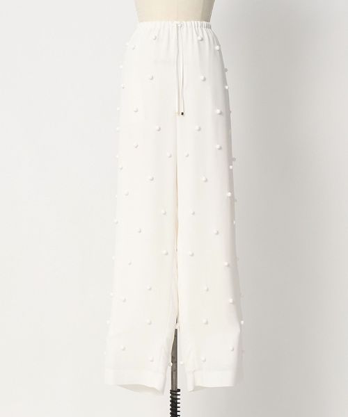 DRAWER/PRE エンブロドットドロストパンツ（WHITE）/その他パンツ
