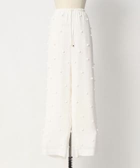 DRAWER/PRE エンブロドットドロストパンツ（WHITE）/その他パンツ