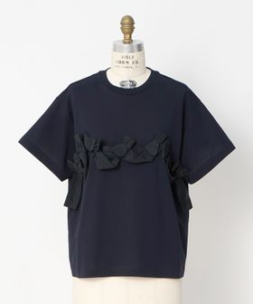 DRAWER/天竺リボンTシャツ（NAVY）/Tシャツ / カットソー