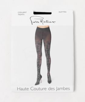 Pierre Mantoux/＜PIERREMANTOUX＞ COLLANT ELETTRA ブラックフラワータイツ/タイツ / ストッキング