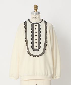 DRAWER/FALL2 ジャージースカラップフリルトップス/Tシャツ / カットソー