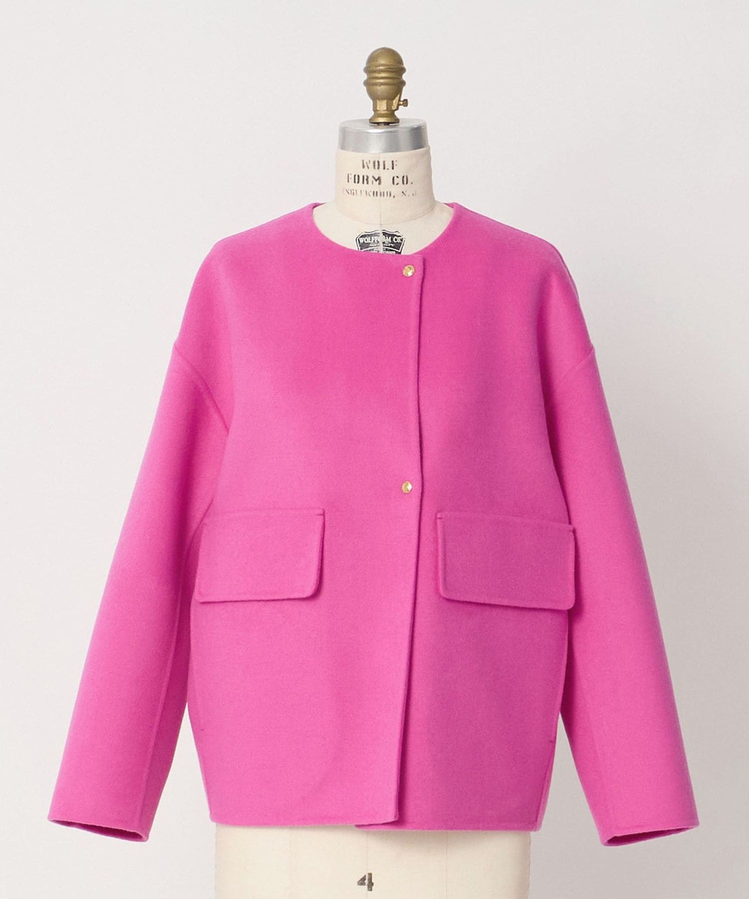 【未使用新品】Drawer ノーカラージャケット ピンク WINTER1 ケヌキノーカラージャケット（ピンク）