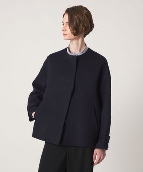 DRAWER/WINTER1 ケヌキノーカラージャケット（NAVY）/ノーカラーコート