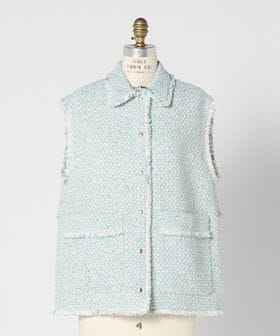 DRAWER/CEREMONY フリンジツイードジレ/ベスト