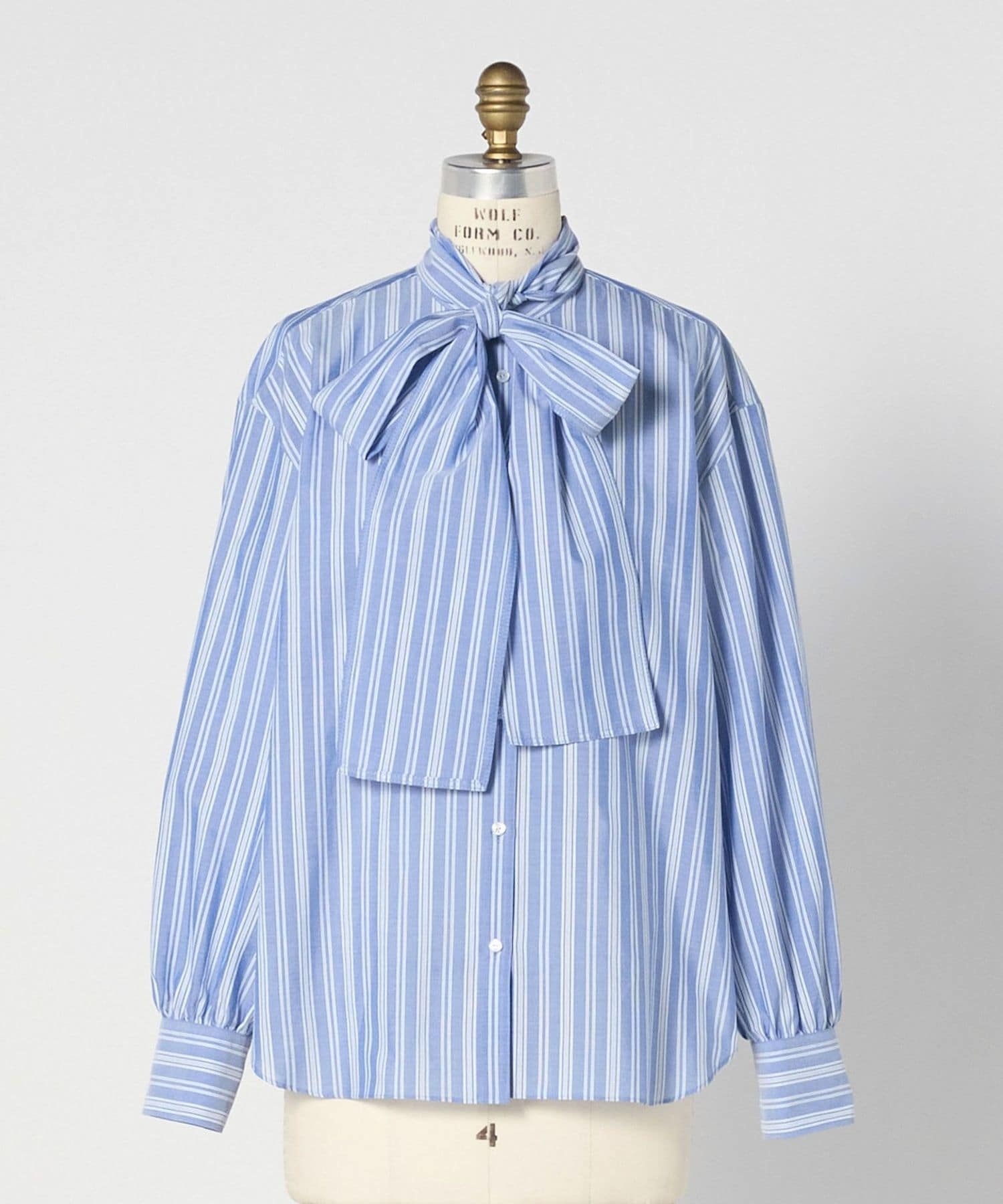 CEREMONY コットンストライプリボンシャツ