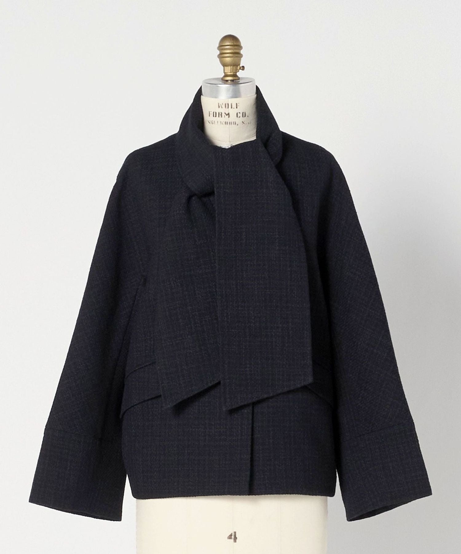 ケンゾー　ノーカラージャケット　ツイード　花柄刺繍　日本製　ヴィンテージ　ウール CEREMONY ツイードリボンノーカラージャケット