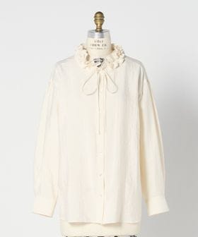 DRAWER/CEREMONY ネックフリルリボンブラウス/シャツ / ブラウス