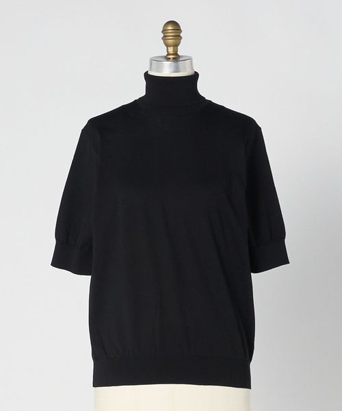 DRAWER/RESORT 18Gコットンシルクショートスリーブタートルニット/ニット / セーター