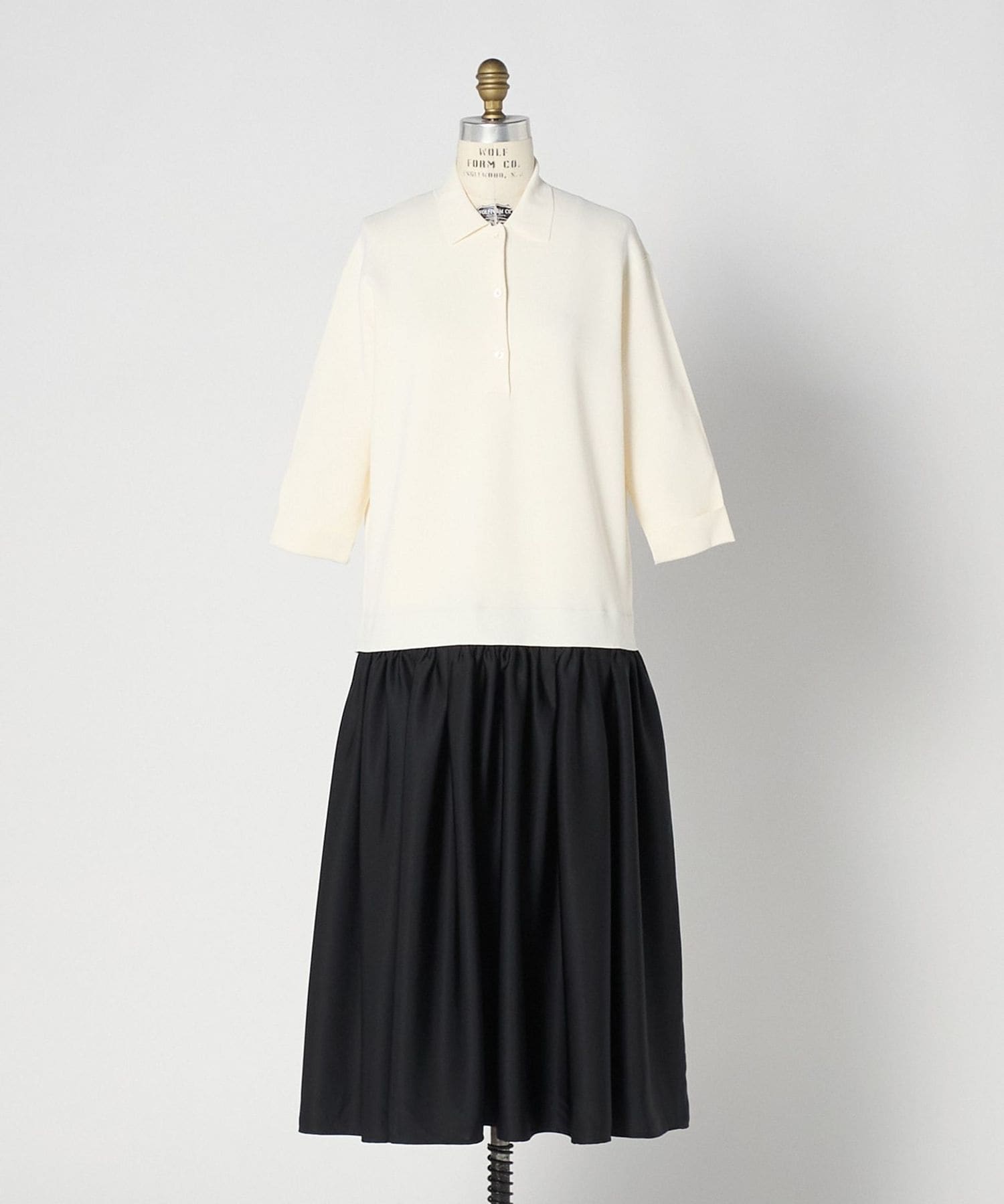 SPRING1 ニットコンビワンピース