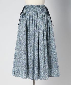 T-mat Masaki-Paris/＜T―mat Masaki―Paris x Drawer＞ ブラックリボンフラワーギャザースカート/ミモレ / ロング