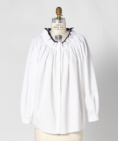 DRAWER/SPRING1 トリムギャザーカラーブラウス/シャツ / ブラウス