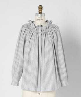 DRAWER/SPRING1 ストライプギャザーカラーブラウス/シャツ / ブラウス