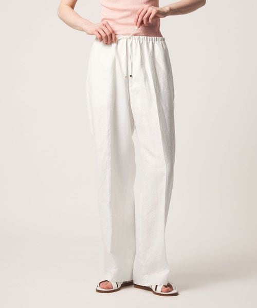 DRAWER/SPRING2 麻シルクドロストパンツ（WHITE）/イージーパンツ
