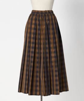 DRAWER/SPRING2 ポリエステルチェックスカート/ミモレ / ロング