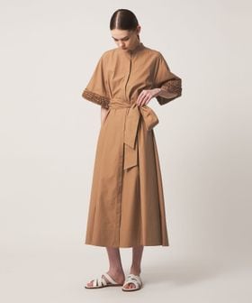 DRAWER/SPRING2 フリルスリーブスタンドカラーワンピース/ワンピース