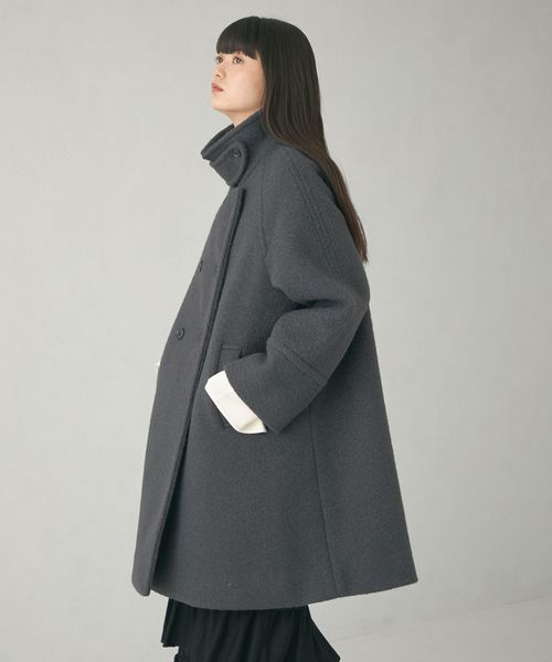 EMMEL REFINES＞EM スタンドネック ミディアム コート