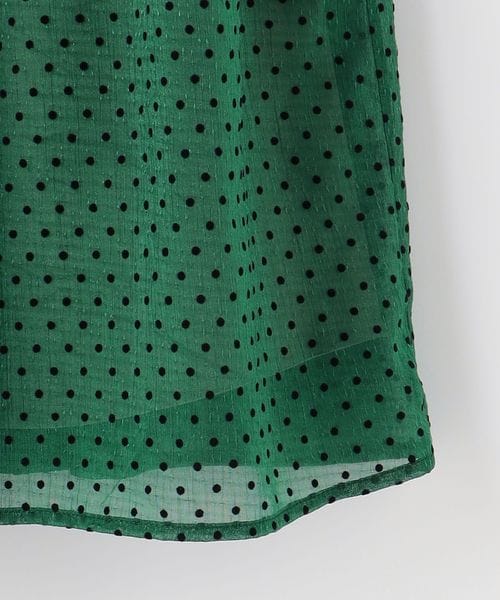 kaene フロッキードットワンピース　36 kaene｜フロッキードットティアードワンピース