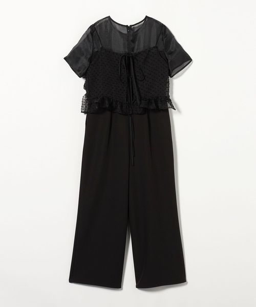 【新品タグ付き】ユナイテッドアローズ フリル スリーブ オールインワン M kaene＞ドットフリル キャミ オールインワン＜ Select by EMMEL