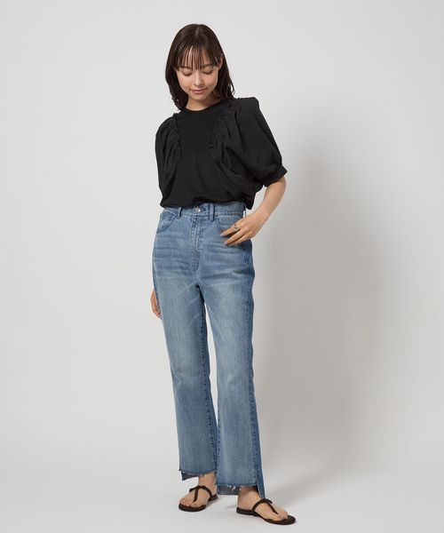 tシャツ 「EMMEL REFINES」EM イソザイ ドッキング ギャザー プルオーバー レディース EMMEL REFINES＞EM イソザイ ドッキング ギャザー プルオーバー