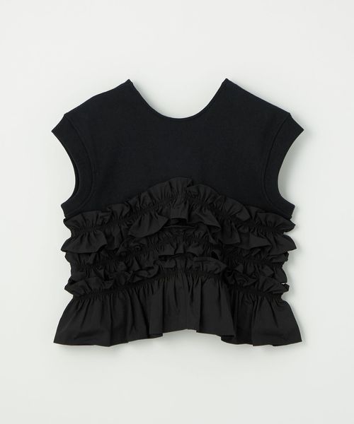 EMMEL REFINDS フライスフリル 2WAY Tシャツ EMMEL REFINES＞EM フライス フリル 2WAY Tシャツ