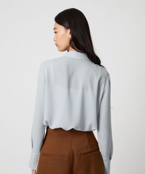 ブラウス シャツ 「EMMEL REFINES」EM パイピングエリ トロミシャツ レディース UNITED ARROWS green label relaxing｜<EMMEL REFINES>EM