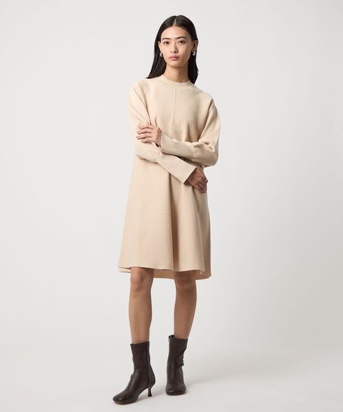 EMMEL REFINES クルーネック ミニAライン ワンピース 低身長　Ｆ EMMEL REFINES（エメルリファインズ）の「＜EMMEL REFINES＞EM