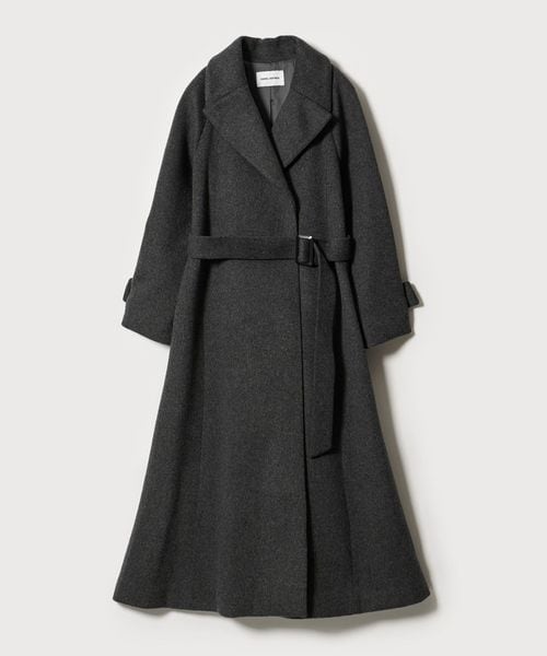 【裾上げあり】EMMEL REFINESベルテッド フレア ロングコートXS 裾上げあり】EMMEL REFINESベルテッド フレア ロングコートXS