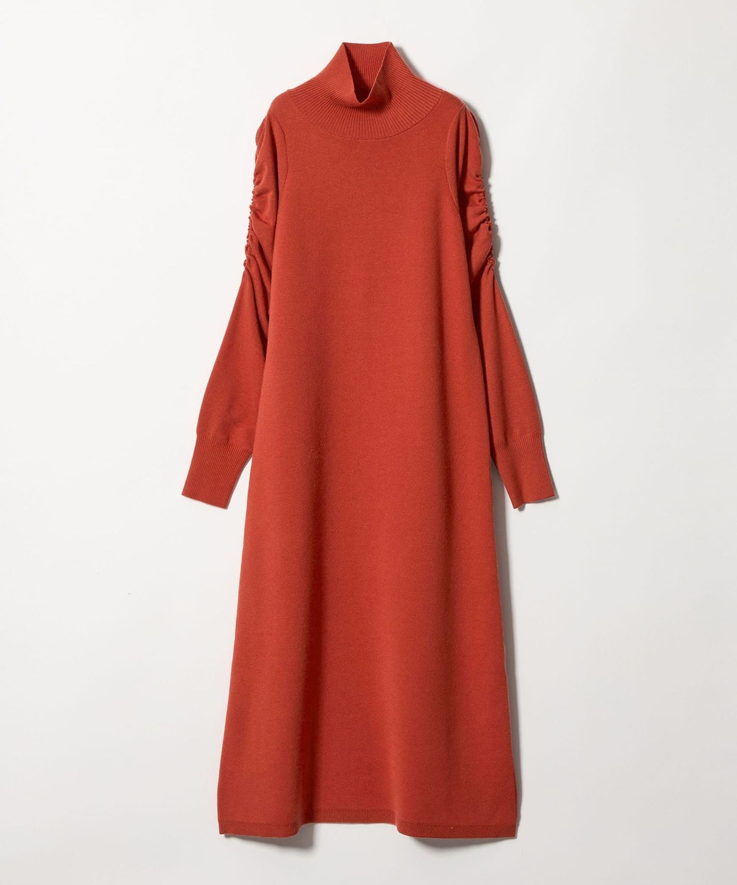 EMMEL REFINES＞EM ギャザーパフスリーブ タートルニット ワンピース