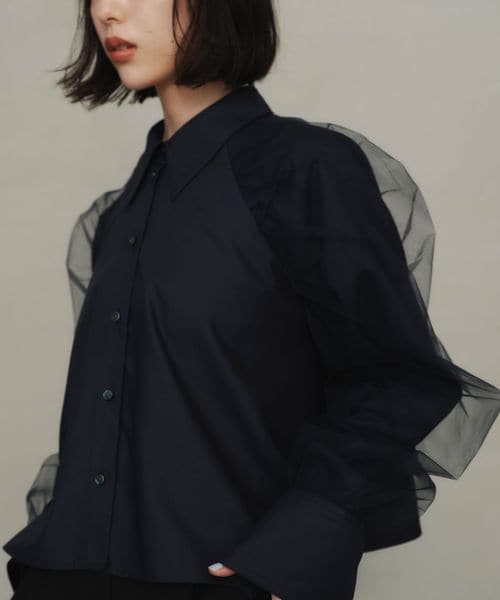 EMMEL REFINES/＜EMMEL REFINES＞EM チュールレイヤー ミニエリ シャツ/シャツ / ブラウス