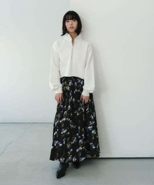 EMMEL REFINES/＜EMMEL REFINES＞EM フラワープリント シャーリング スカート/ミモレ / ロング